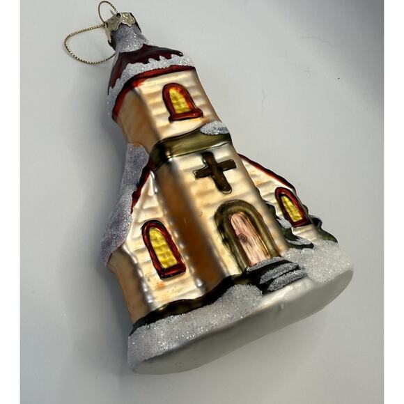 Vintage Old World Christmas Ornament Blown Glass Church - Picture 6 of 8
